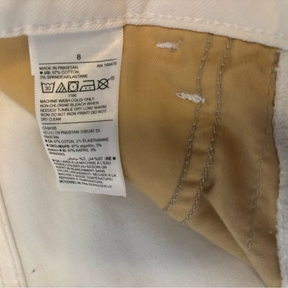 Old Navy Power Slim Straight High Rise  white jeans size 8 - Picture 4 of 8